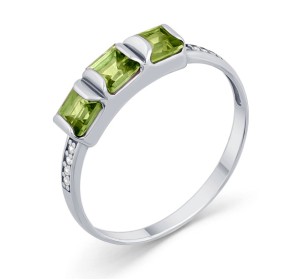 Серебряное кольцо с хризолитом