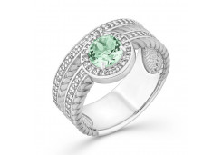 Серебряное кольцо с празиолитом