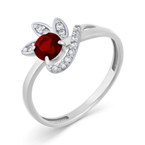 Серебряное кольцо с гранатом