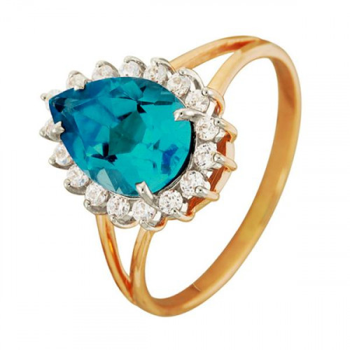 Золотое кольцо с лондон топазом