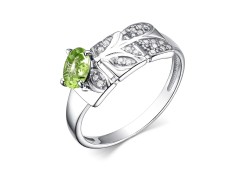 Серебряное кольцо с хризолитом