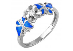 Серебряное кольцо с кристаллом Сваровски