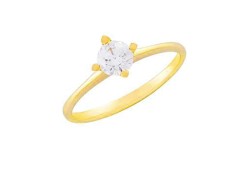 Кольцо из желтого золота с фианитом