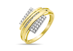 Кольцо из желтого золота с фианитом