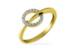 Кольцо из желтого золота с фианитом