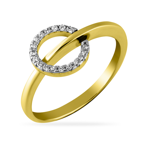 Кольцо из желтого золота с фианитом