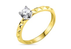 Кольцо из желтого золота с фианитом