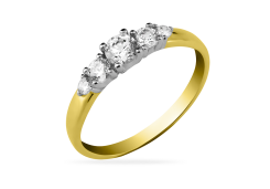 Кольцо из желтого золота с фианитом