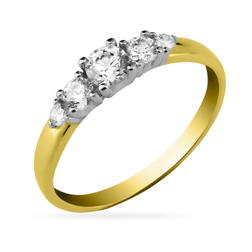 Кольцо из желтого золота с фианитом