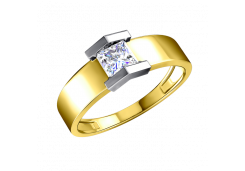Кольцо из желтого золота с фианитом