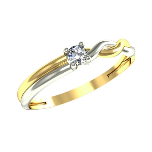 Кольцо из желтого золота с фианитом