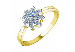 Кольцо из желтого золота с фианитом