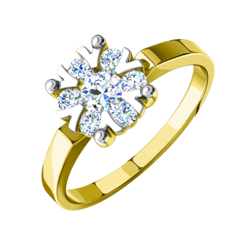 Золотое кольцо с фианитом