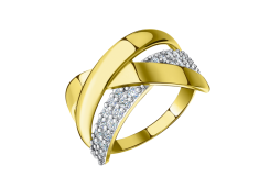 Кольцо из желтого золота с фианитом