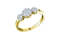 Кольцо из желтого золота с фианитом