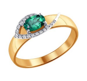 Золотое кольцо с изумрудом