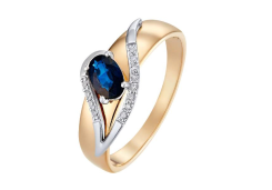 Золотое кольцо с сапфиром