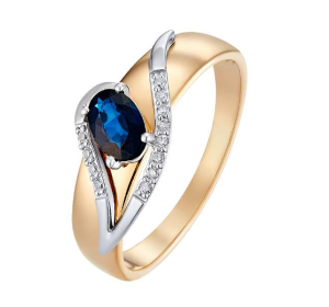 Золотое кольцо с сапфиром