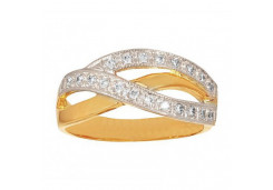 Серебряное кольцо с позолотой с фианитом