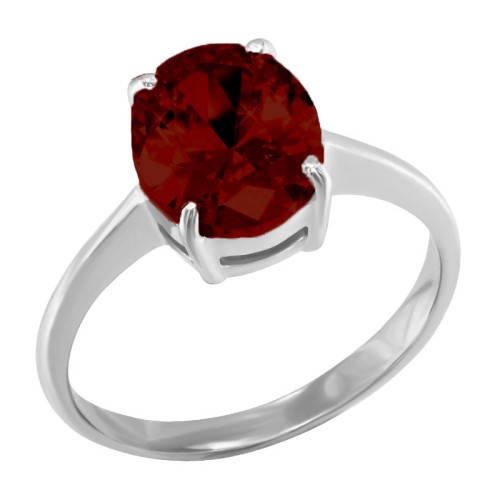 Серебряное кольцо с гранатом