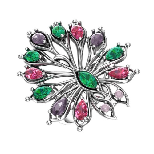 Серебряное кольцо с кварцем