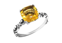 Серебряное кольцо с позолотой с кварцем