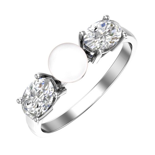 Серебряное кольцо с жемчугом