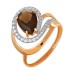 Золотое кольцо с раух-топазом