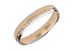 Золотое обручальное кольцо с бриллиантом 