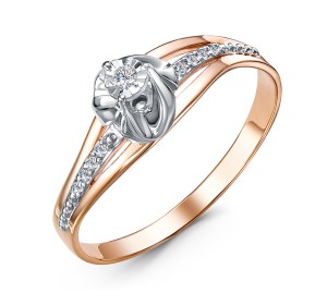 Золотое кольцо с бриллиантом