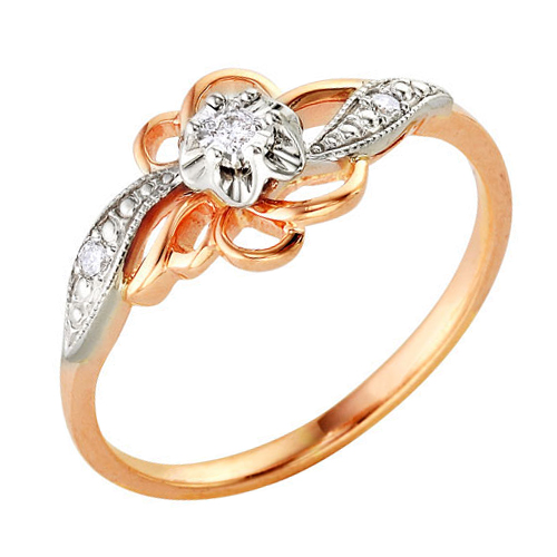 Золотое кольцо с бриллиантом