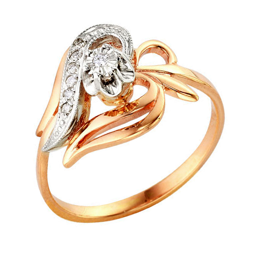 Золотое кольцо с бриллиантом