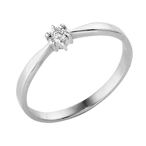 Кольцо из белого золота с бриллиантом