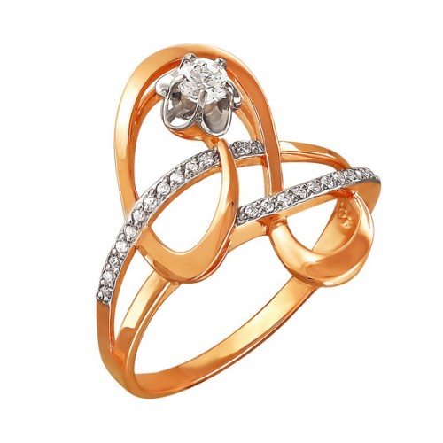 Золотое кольцо с бриллиантом