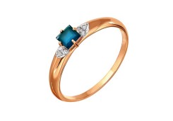 Золотое кольцо с лондон топазом