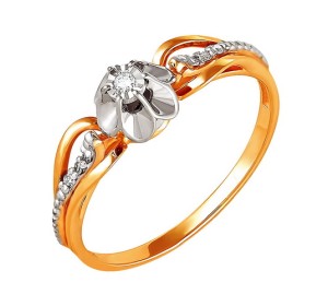 Золотое кольцо с бриллиантом