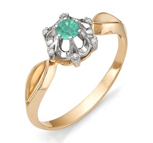 Золотое кольцо с изумрудом