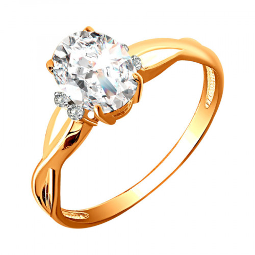 Золотое кольцо с фианитом