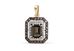 Золотая подвеска с раух-топазом