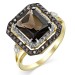 Кольцо из желтого золота с раух-топазом