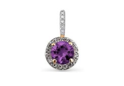 Золотая подвеска с аметистом