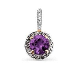 Золотая подвеска с аметистом
