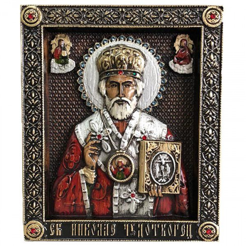 Икона Синтетический камень Средняя св.Николай Чудотворец