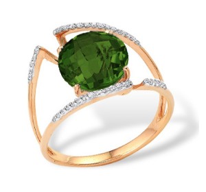 Золотое кольцо с султанитом