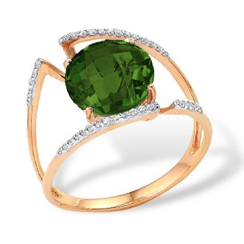 Золотое кольцо с султанитом