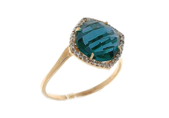Золотое кольцо с лондон топазом