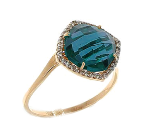 Золотое кольцо с лондон топазом