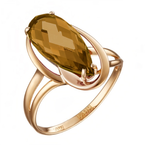 Золотое кольцо с кварцем