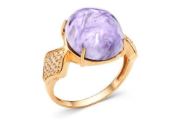 Золотое кольцо с чароитом