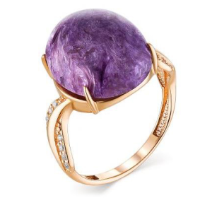 Золотое кольцо с чароитом